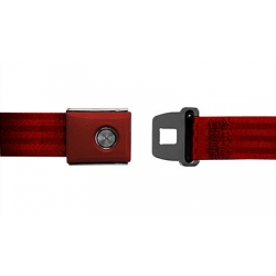 OEM Style Push Button Seat Belts Dark Red